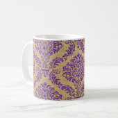 Paarse Parisian Moods Damask Coffee Mok (Voorkant links)