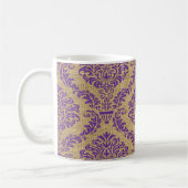Paarse Parisian Moods Damask Coffee Mok (Links)