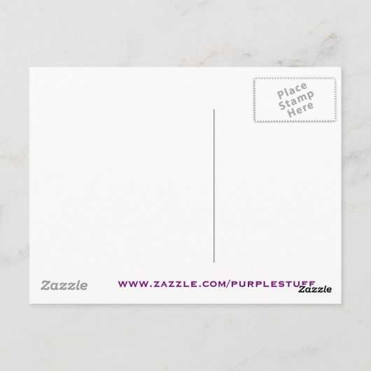 Paarse Parrot Briefkaart (Achterkant)