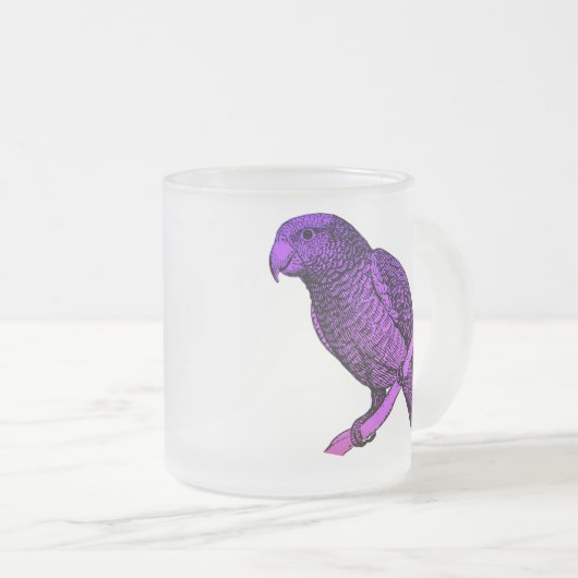 Paarse Parrot Matglas Koffiemok (Voorkant rechts)