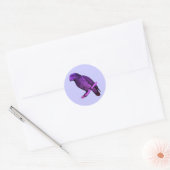 Paarse Parrot Ronde Sticker (Envelop)