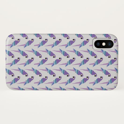 Paarse parrots Case-Mate iPhone case (Achterkant (horizontaal))