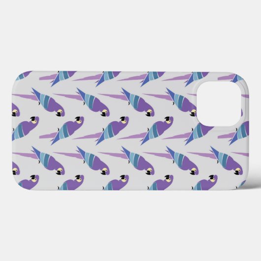 Paarse parrots Case-Mate iPhone case (Achterkant (horizontaal))