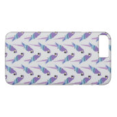 Paarse parrots Case-Mate iPhone case (Achterkant (Horizontaal))
