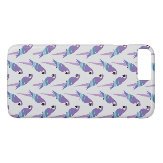 Paarse parrots Case-Mate iPhone case (Achterkant (Horizontaal))