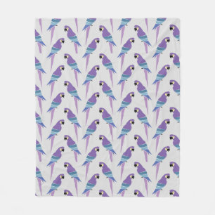Paarse parrots fleece deken