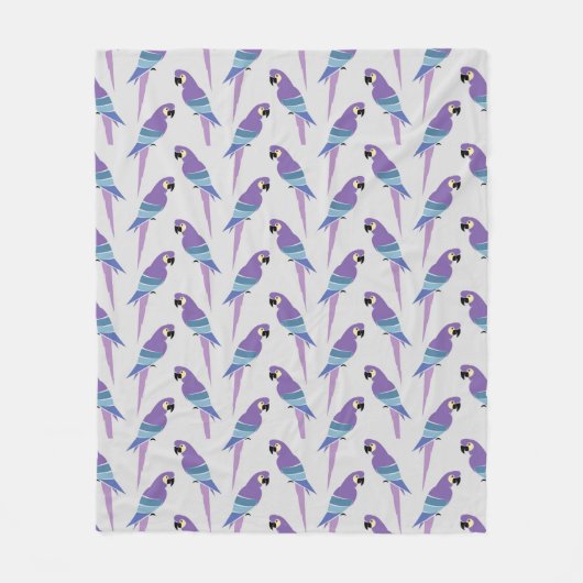 Paarse parrots fleece deken (Voorkant)