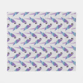 Paarse parrots fleece deken (Voorkant (Horizontaal))