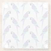 Paarse parrots glazen onderzetter (Achterkant)