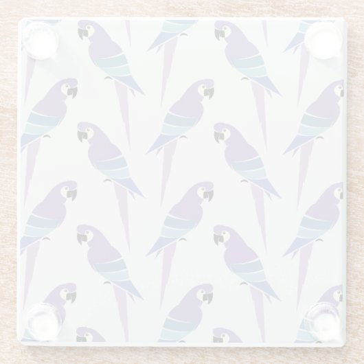 Paarse parrots glazen onderzetter (Achterkant)