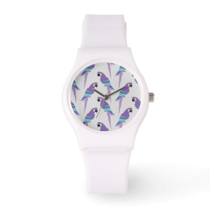 Paarse parrots horloge