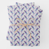 Paarse parrots inpakpapier vel (In situ)