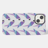 Paarse parrots iPhone hoesje (Achterkant horizontaal)
