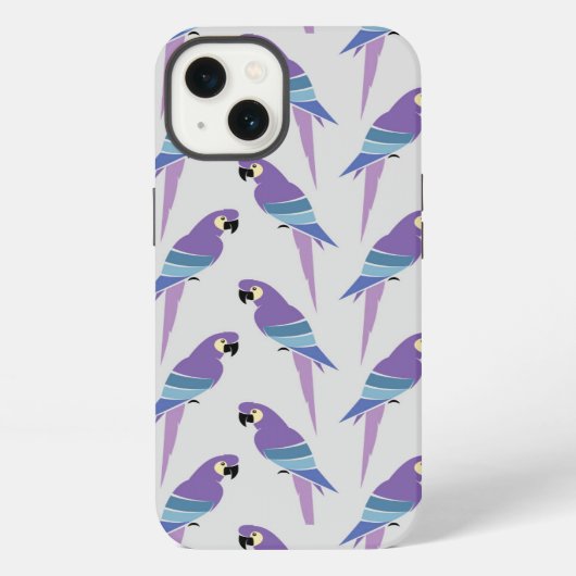 Paarse parrots iPhone hoesje (Achterkant)