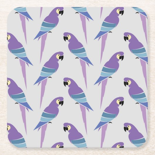Paarse parrots kartonnen onderzetters (Voorkant)