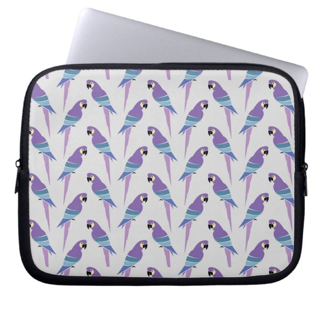 Paarse parrots laptop sleeve (Voorkant)