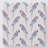 Paarse parrots stenen onderzetter (Voorkant)