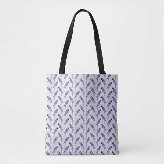 Paarse parrots tote bag (Voorkant)