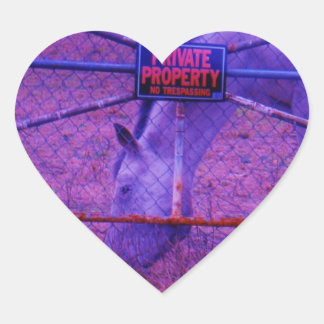 Paarse particuliere-eigendomspaarden hart sticker