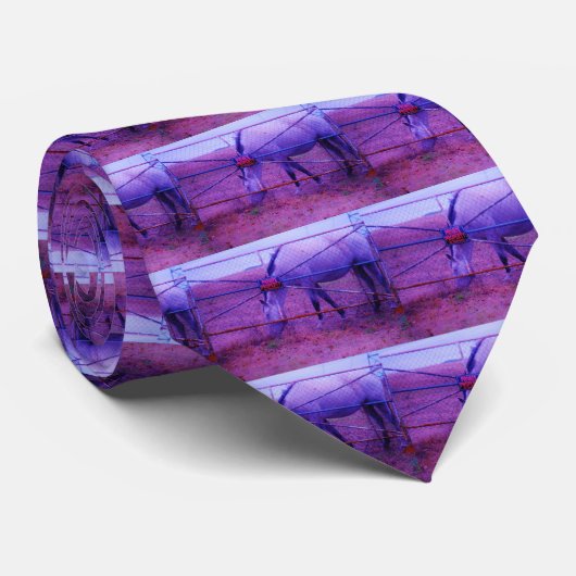 Paarse particuliere-eigendomspaarden stropdas (Opgerold)