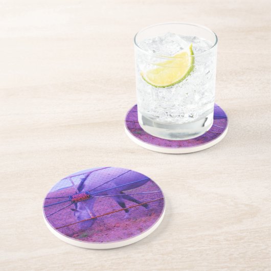 Paarse particuliere-eigendomspaarden zandsteen onderzetter (Zijkant)