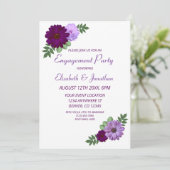 Paarse partij bij het Floral-engagement Kaart (Staand voorkant)