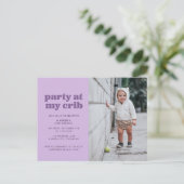 Paarse Partij bij Mijn Wieg Eerste Dag Partij Uitn Briefkaart (Staand voorkant)