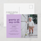 Paarse Partij bij Mijn Wieg Eerste Dag Partij Uitn Briefkaart (Voorkant / Achterkant)