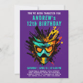 Paarse partij Cool Colorful Paintball Splatter Kaart (Voorkant)