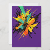 Paarse partij Cool Colorful Paintball Splatter Kaart (Achterkant)