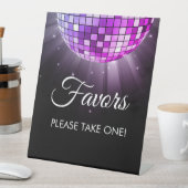 Paarse partij gunsten 70's Disco Ball Reclamebord Met Voetstuk (Insitu)