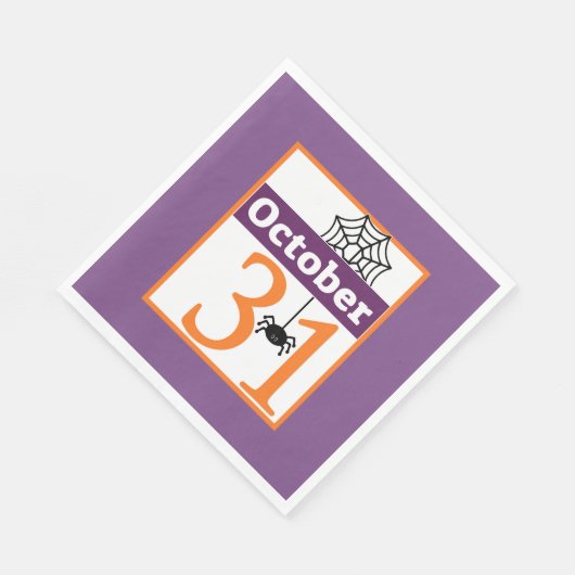 Paarse partij Halloween van 31 oktober Servet (Hoek)