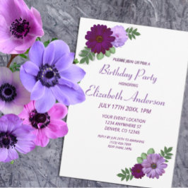 Paarse partij Peony Floral Birthday Kaart