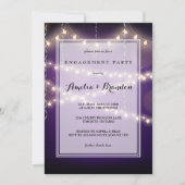 Paarse Partij Starry Lights Verloving Kaart (Voorkant)