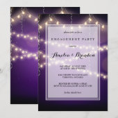 Paarse Partij Starry Lights Verloving Kaart (Voorkant / Achterkant)