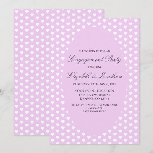 Paarse partij voor hartenbezetting kaart (Voorkant / Achterkant)