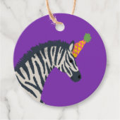 Paarse Party Dier Zebra Verjaardagsfeestje Bedankjes Labels (Voorkant)