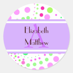 Paarse Pas Laatste en Voornaam Sticker aan
