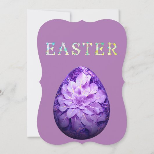 Paarse Pasen Eenvoudige Brunch Ei Hunt Uitnodiging (Achterkant)