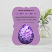Paarse Pasen Eenvoudige Brunch Ei Hunt Uitnodiging (Staand voorkant)