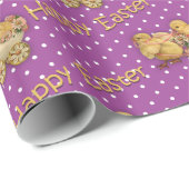 Paarse Pasen voor vleeskuikens Cadeaupapier (Rol Hoek)