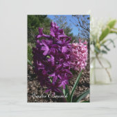 Paarse Pasgeborene Uitnodigingen (Staand voorkant)