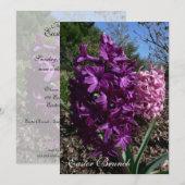 Paarse Pasgeborene Uitnodigingen (Voorkant / Achterkant)