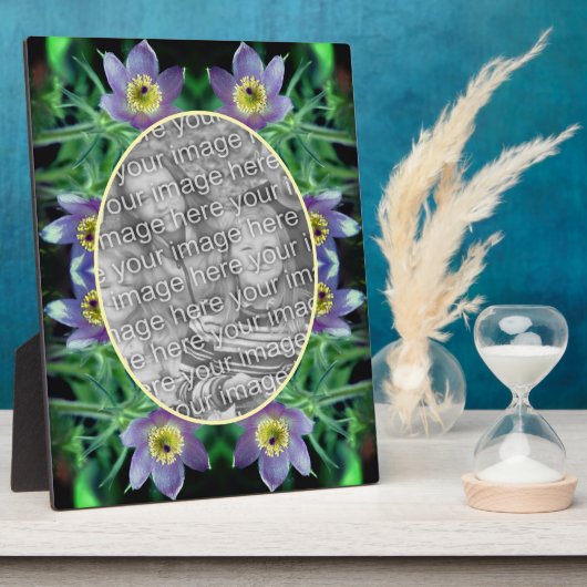 Paarse Pasque Flowers Creëer Uw eigen foto Fotoplaat (Zijkant)