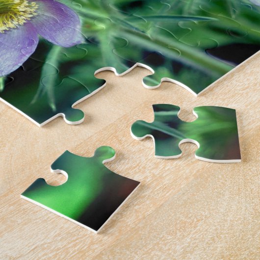 Paarse Pasque Flowers Creëer Uw eigen foto Legpuzzel (Zijkant)