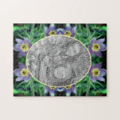 Paarse Pasque Flowers Creëer Uw eigen foto Legpuzzel (Horizontaal)