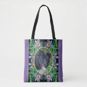 Paarse Pasque Flowers Lijst Creëer Uw eigen foto Tote Bag (Voorkant)