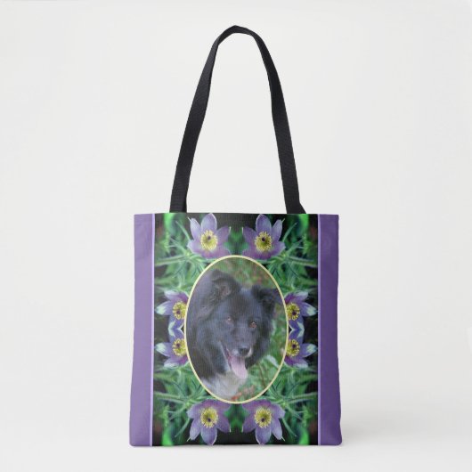 Paarse Pasque Flowers Lijst Creëer Uw eigen foto Tote Bag (Voorkant)