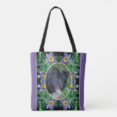 Paarse Pasque Flowers Lijst Creëer Uw eigen foto Tote Bag (Achterkant)