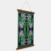 Paarse Pasque Spring Flowers Abstract Hangend Wandkleed (Gebogen)